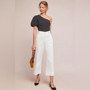 Maeve by Anthropologie One-Shoulder Black and white polka dot top